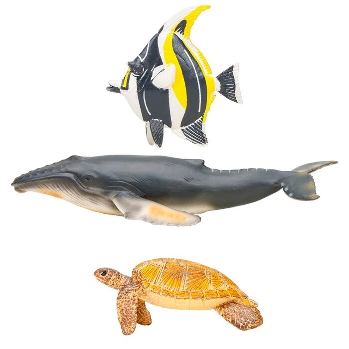 Набор фигурок: кит, морская черепаха, мавританский идол, 3 предмета от компании Интернет-гипермаркет «MALL24» - фото 1
