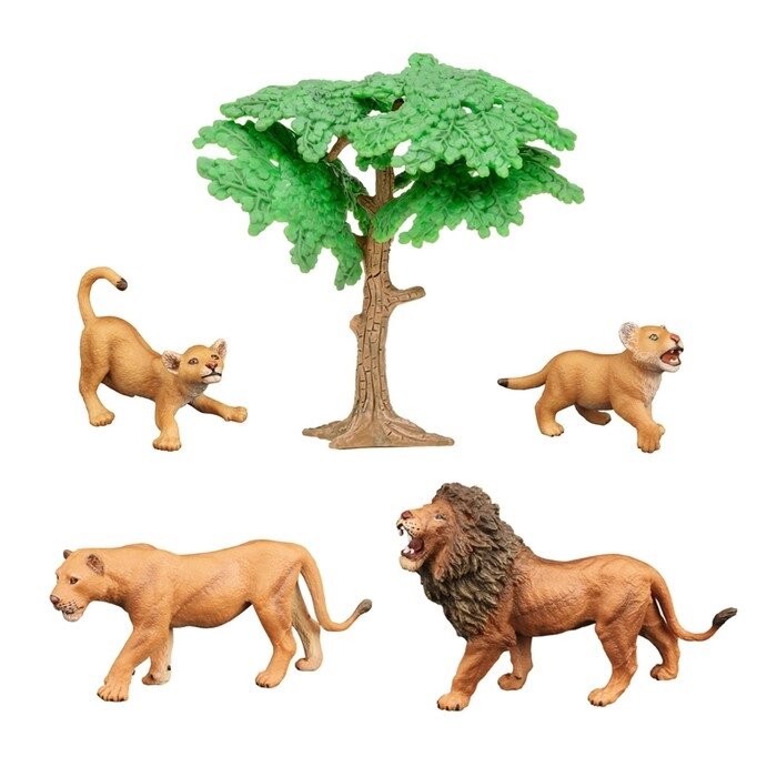 Набор фигурок "Мир диких животных": семья львов, 5 предметов от компании Интернет-гипермаркет «MALL24» - фото 1