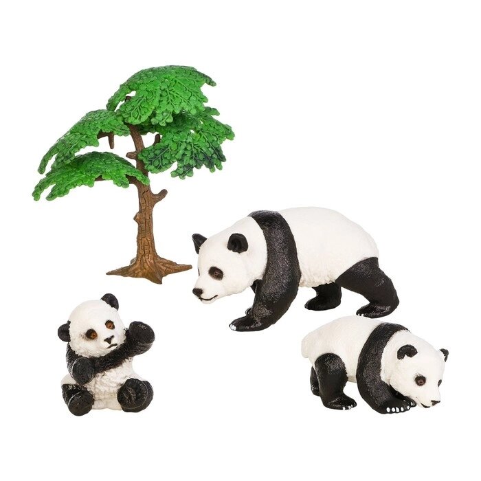 Набор фигурок "Мир диких животных": семья панд, 3 предмета от компании Интернет-гипермаркет «MALL24» - фото 1