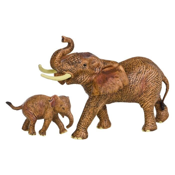 Набор фигурок "Мир диких животных": семья слонов, 2 предмета от компании Интернет-гипермаркет «MALL24» - фото 1