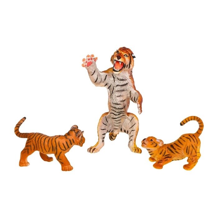 Набор фигурок "Мир диких животных": семья тигров, 3 предмета от компании Интернет-гипермаркет «MALL24» - фото 1