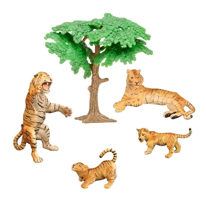 Набор фигурок "Мир диких животных": семья тигров, 5 предметов от компании Интернет-гипермаркет «MALL24» - фото 1
