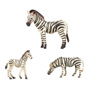 Набор фигурок "Мир диких животных"семья зебр, 3 предмета