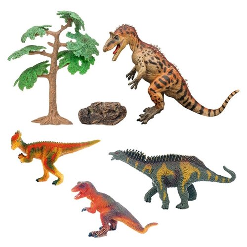 Набор фигурок "Мир динозавров"7 предметов, со скалой