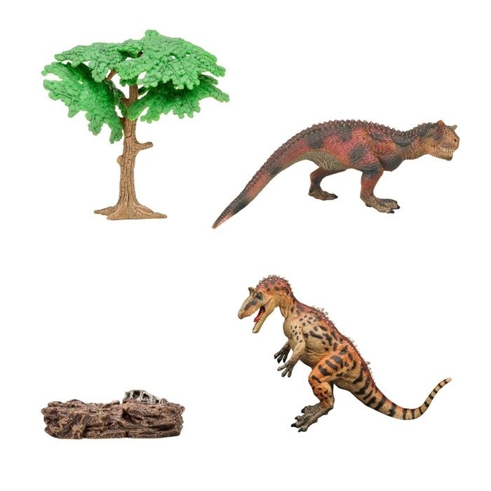 Набор фигурок "Мир динозавров": тираннозавр, велоцираптор 4 предметов от компании Интернет-гипермаркет «MALL24» - фото 1