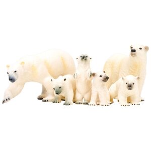 Набор фигурок: семья белых медведей, 6 предметов