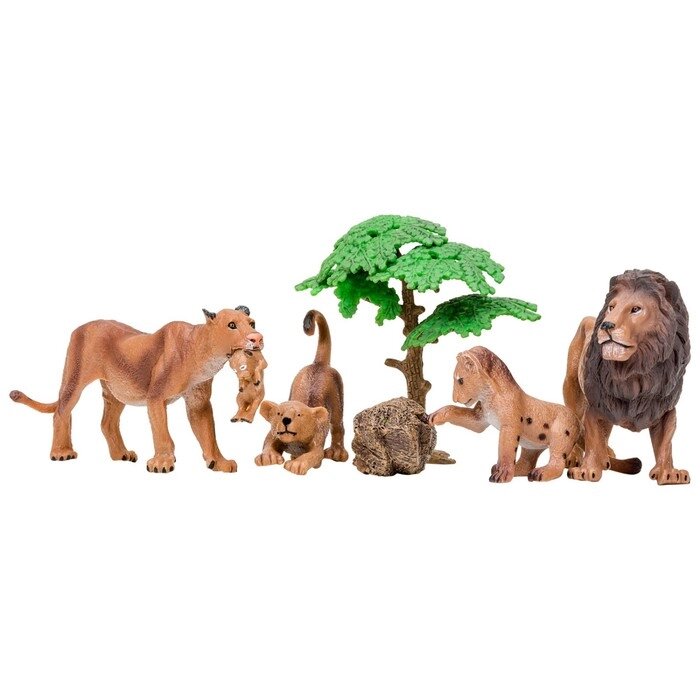Набор фигурок: семья львов, 6 предметов от компании Интернет-гипермаркет «MALL24» - фото 1