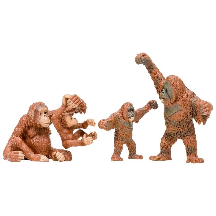 Набор фигурок: семья орангутангов, 4 предмета от компании Интернет-гипермаркет «MALL24» - фото 1