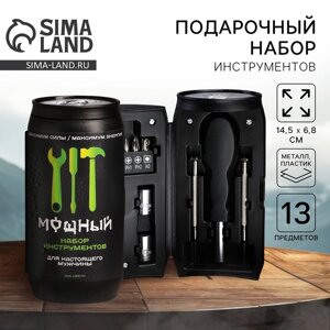 Набор инструментов в банке "Мощный", 13 предметов