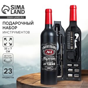 Набор инструментов в формовой бутылке "Джентльмен", 22 предмета