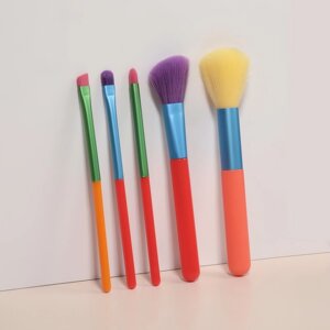 Набор кистей для макияжа "PENCIL", 5 предметов, разноцветные