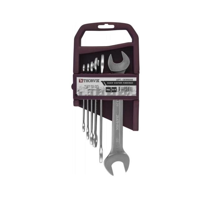 Набор ключей OEWS006 Thorvik 52008, рожковых, на держателе , 6-22 мм, 6 предметов от компании Интернет-гипермаркет «MALL24» - фото 1
