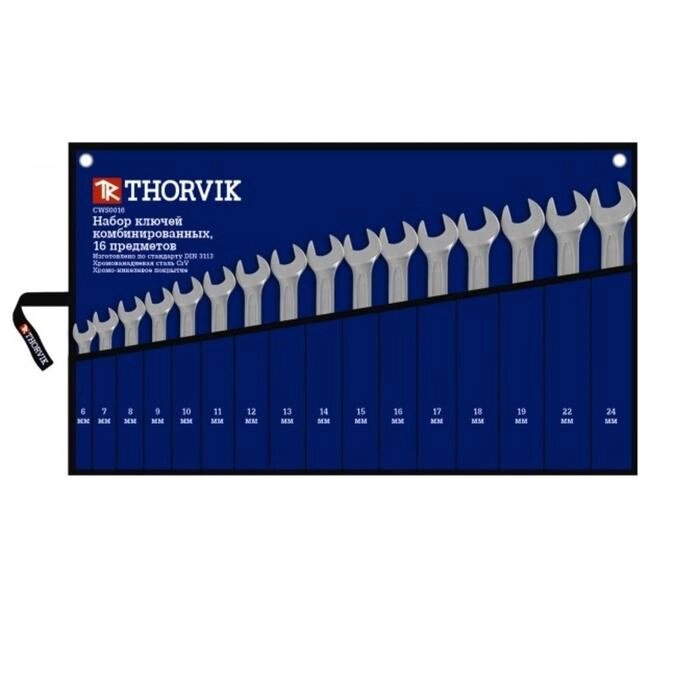 Набор ключей Thorvik 52048, комбинированных, в сумке, 6-24 мм, 16 предметов от компании Интернет-гипермаркет «MALL24» - фото 1