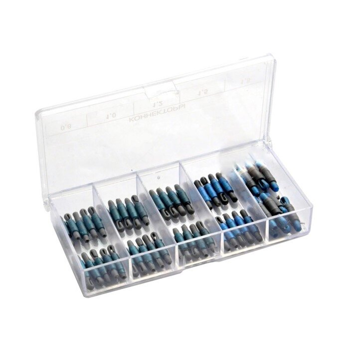 Набор коннекторов, в коробочке, 100х50х17 мм, 50 шт, цвет серо-синий перламутр от компании Интернет-гипермаркет «MALL24» - фото 1