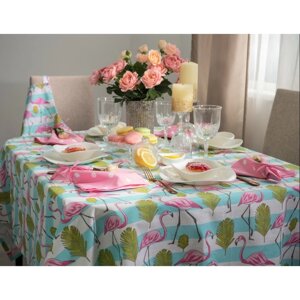 Набор кухонный Flamingo: скатерть 110х140 см, салфетка сервировочная 40х40 см. 4 шт, цвет розовый