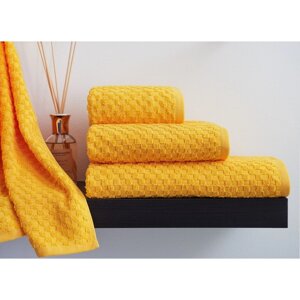 Набор махровых полотенец Yellow, размер 50х90 см, 70х130 см, цвет желтый