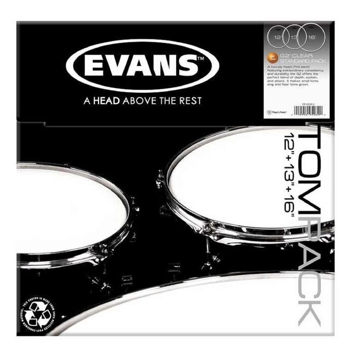 Набор пластика для том барабана  Evans ETP-G2CLR-S G2 Clear Standard 12"/13"/16" от компании Интернет-гипермаркет «MALL24» - фото 1