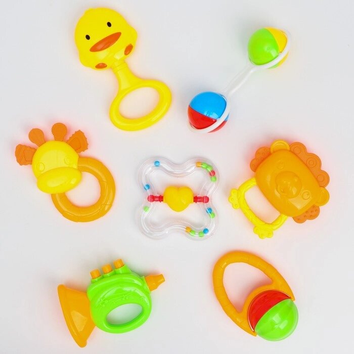Набор погремушек "Счастливый малыш", 7 предметов от компании Интернет-гипермаркет «MALL24» - фото 1