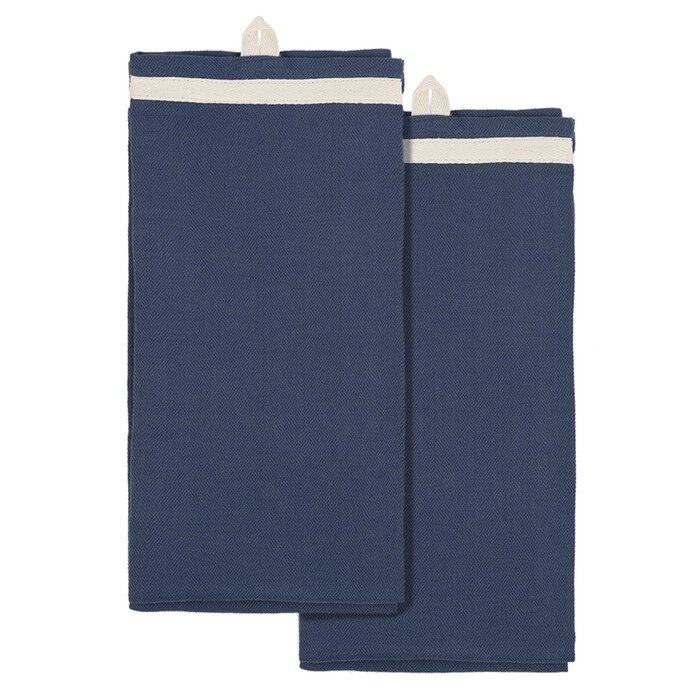 Набор полотенец саржевого плетения Essential, размер 50х70, 2 шт, цвет тёмно-синий от компании Интернет-гипермаркет «MALL24» - фото 1