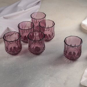 Набор стаканов 200 мл "Грани", 6 шт, цвет розовый