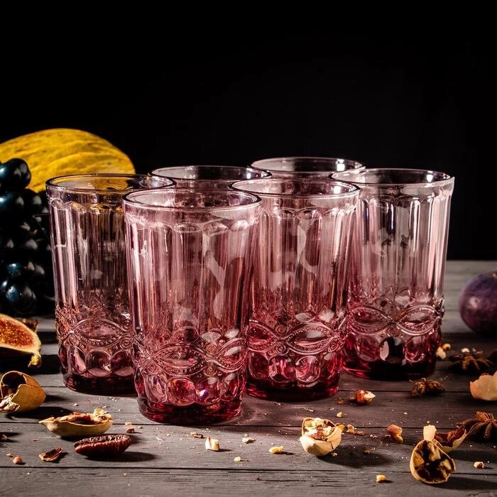 Набор стаканов "Ла-Манш", 350 мл, 6 шт, цвет розовый от компании Интернет-гипермаркет «MALL24» - фото 1