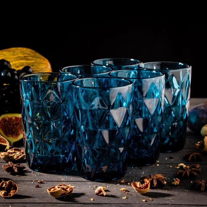 Набор стаканов Magistro "Круиз", 350 мл, 6 шт, цвет синий от компании Интернет-гипермаркет «MALL24» - фото 1