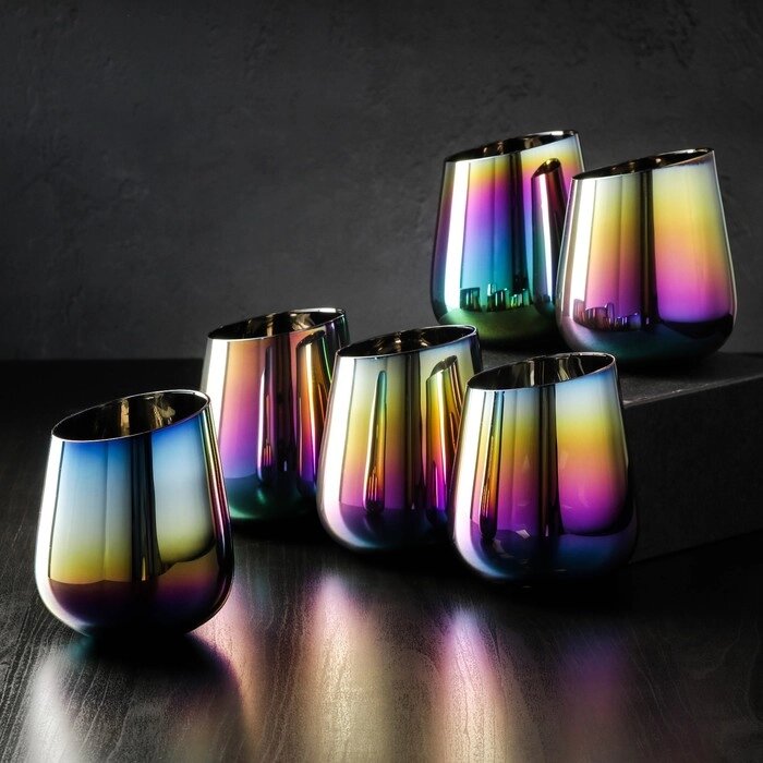 Набор стаканов низких "Иллюзия", 450 мл, 9,511,5 см, 6 шт, цвет хамелеон от компании Интернет-гипермаркет «MALL24» - фото 1