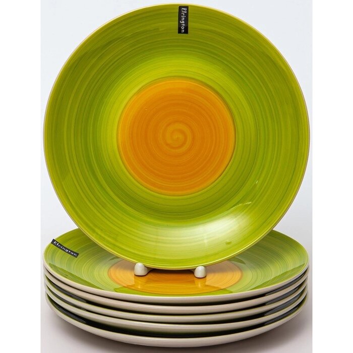 Набор тарелок Elrington "Аэрограф зеленый луг", 6 шт., 27 см от компании Интернет-гипермаркет «MALL24» - фото 1