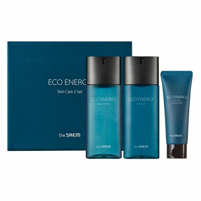 Набор уходовый мужской Eco Energy Skin Care 2 Set (тонер, лосьон, увлажняющее молочко) от компании Интернет-гипермаркет «MALL24» - фото 1