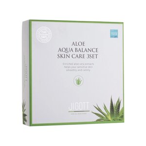 Набор уходовый с алоэ jigott ALOE AQUA balance SKIN CARE 3SET