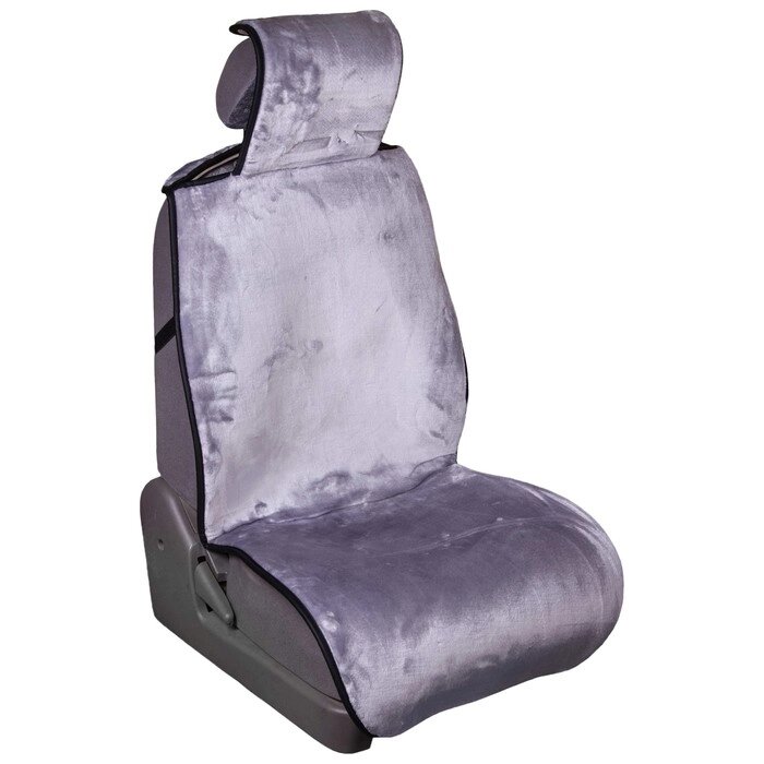 Накидка на сиденье Skyway ARCTIC, искусственный мех, серый, 2 предмета от компании Интернет-гипермаркет «MALL24» - фото 1
