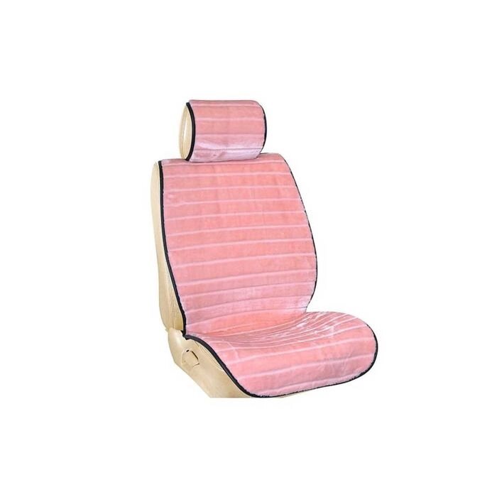 Накидка сиденья меховая искусственная мутон 2 предм. Skyway Arctic, розовый, полоска от компании Интернет-гипермаркет «MALL24» - фото 1