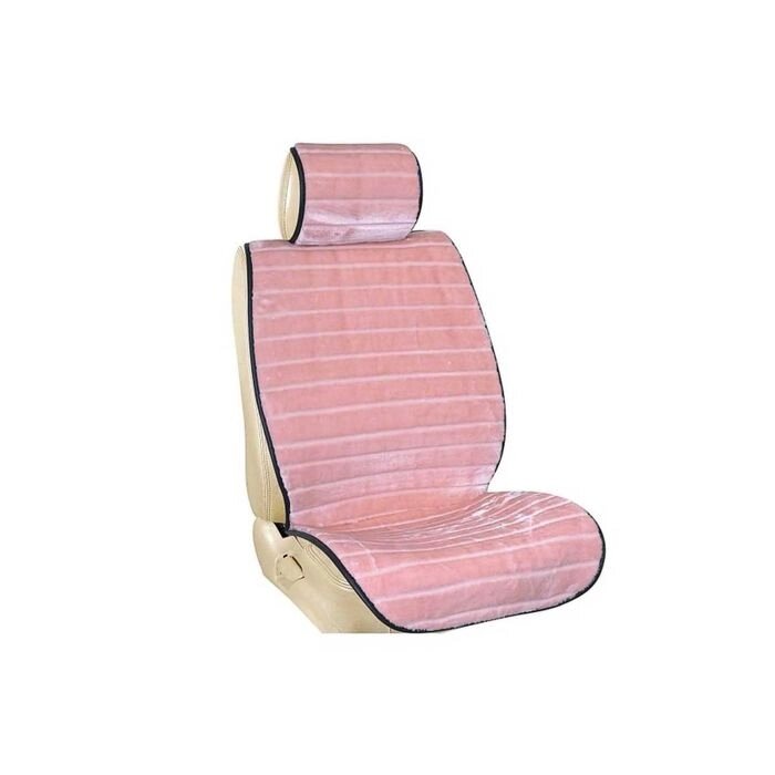 Накидка сиденья меховая искусственная мутон 5 предм. Skyway Arctic, розовый полоска от компании Интернет-гипермаркет «MALL24» - фото 1