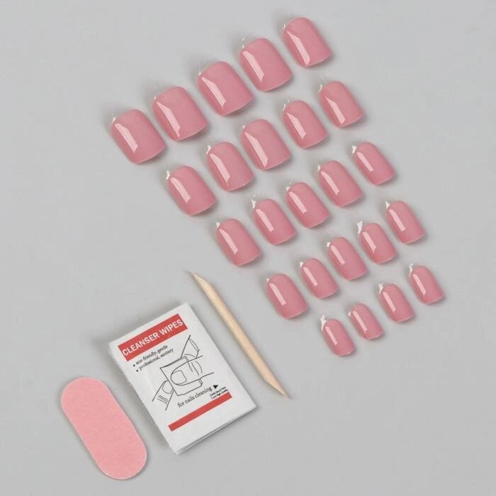 Накладные ногти на клеевой основе однотонные, глянцевые, цвет светло-розовый от компании Интернет-гипермаркет «MALL24» - фото 1