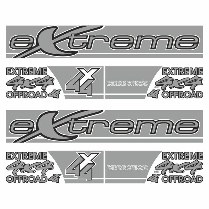Наклейка-молдинг "Нива 4Х4 EXTREME", серый, 200 х 16,5 х 0,1 см, комплект 2 шт от компании Интернет-гипермаркет «MALL24» - фото 1