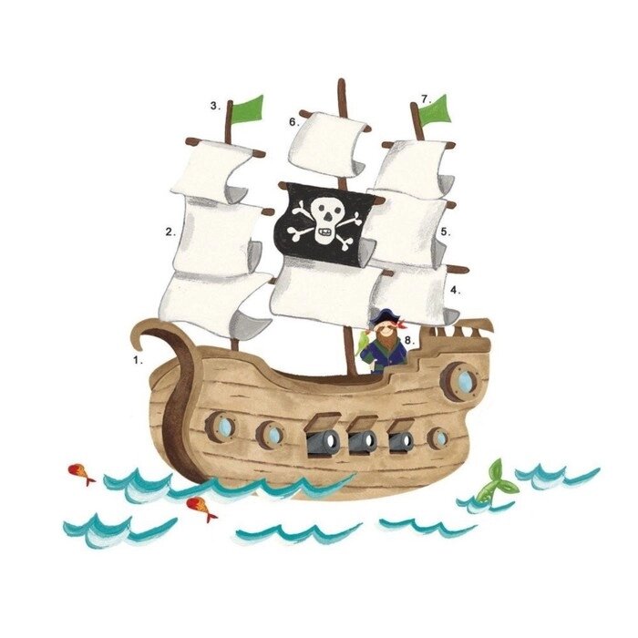 Наклейки для декора ROOMMATES "Пиратский корабль" от компании Интернет-гипермаркет «MALL24» - фото 1