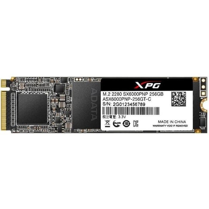 Накопитель SSD A-Data XPG SX6000 Pro M. 2 2280 ASX6000PNP-256GT-C, 256Гб, PCI-E x4 от компании Интернет-гипермаркет «MALL24» - фото 1