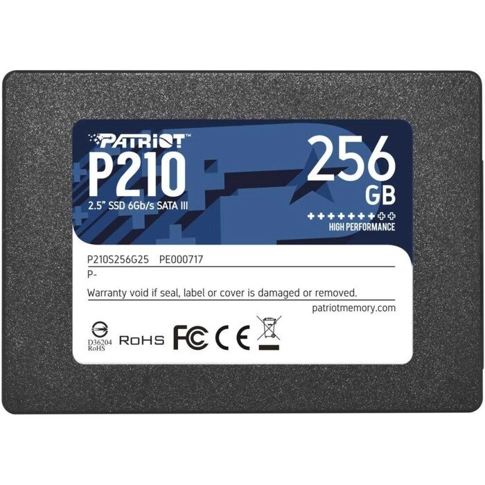 Накопитель SSD Patriot P210S256G25 P210, 256 Гб, SATA III, 2.5" от компании Интернет-гипермаркет «MALL24» - фото 1