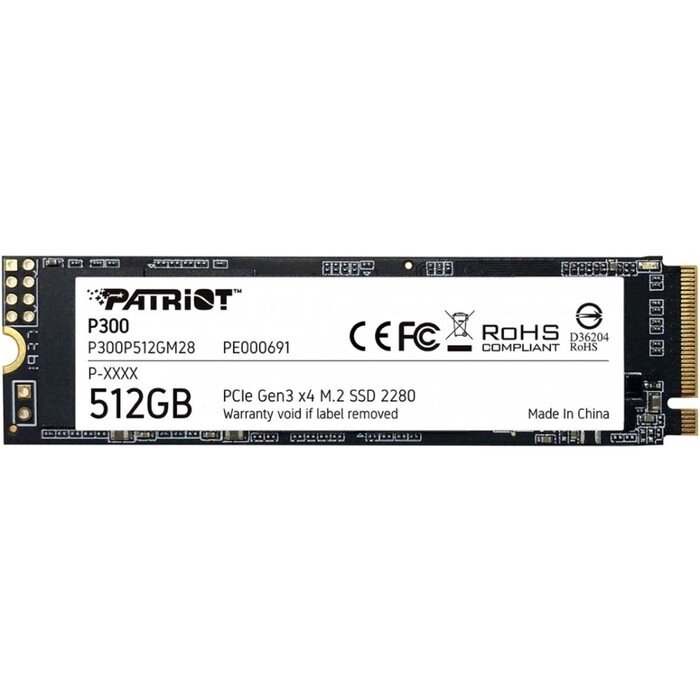 Накопитель SSD Patriot P300P512GM28 P300 M. 2 2280, 512 Гб. PCI-E x4 от компании Интернет-гипермаркет «MALL24» - фото 1