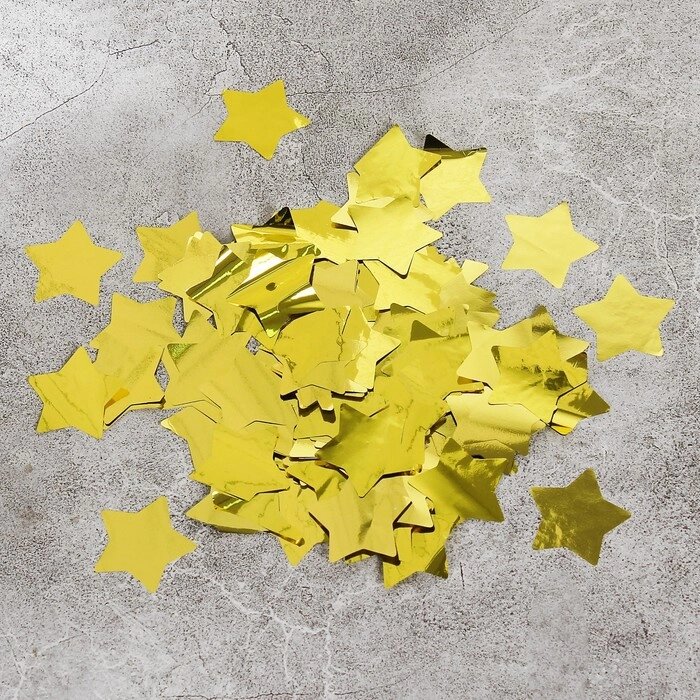 Наполнитель для шара "Конфетти звезда" 3 см, фольга, цвет золотой, 500г от компании Интернет-гипермаркет «MALL24» - фото 1