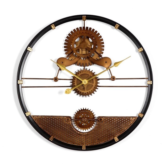 Настенные часы "Механизм", плавный ход, 1АА, d=60 см от компании Интернет-гипермаркет «MALL24» - фото 1