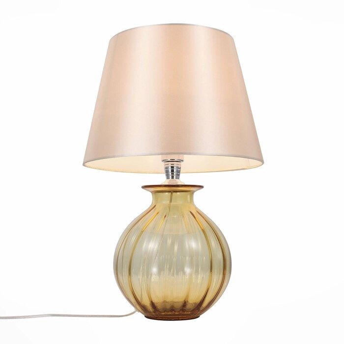 Настольная лампа CALMA, 60Вт E27, цвет хром, янтарный от компании Интернет-гипермаркет «MALL24» - фото 1