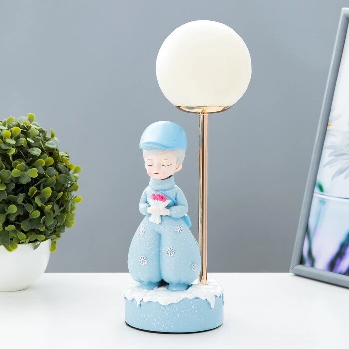 Настольная лампа "Девушка" LED USB голубой 14х10,5х31,5 см от компании Интернет-гипермаркет «MALL24» - фото 1