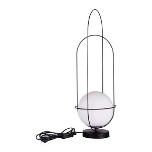 Настольная лампа E27, 1x60W, 70x25 см, цвет чёрный, опал