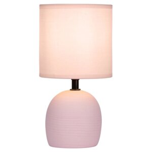 Настольная лампа Rivoli Sheron 1хЕ14, 40 Вт керамика розовая с абажуром
