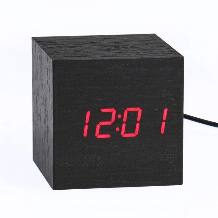Настольные электронные часы "Цифра", красная индикация от компании Интернет-гипермаркет «MALL24» - фото 1