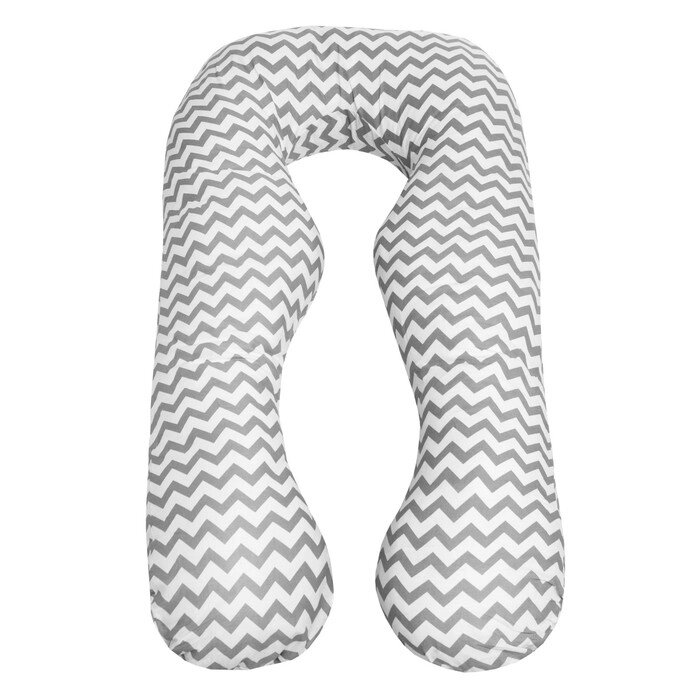 Наволочка к подушке для беременных "Зигзаг", размер 340х72 см, цвет серый от компании Интернет-гипермаркет «MALL24» - фото 1