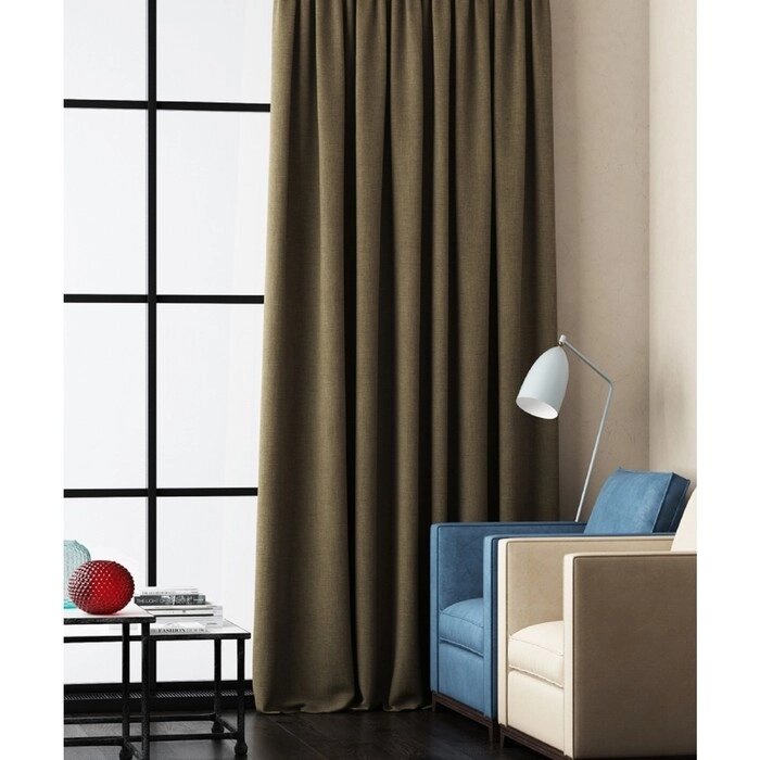 Негорючая портьера "Эклипсо", размер 145 х 280 см, цвет коричневый от компании Интернет-гипермаркет «MALL24» - фото 1