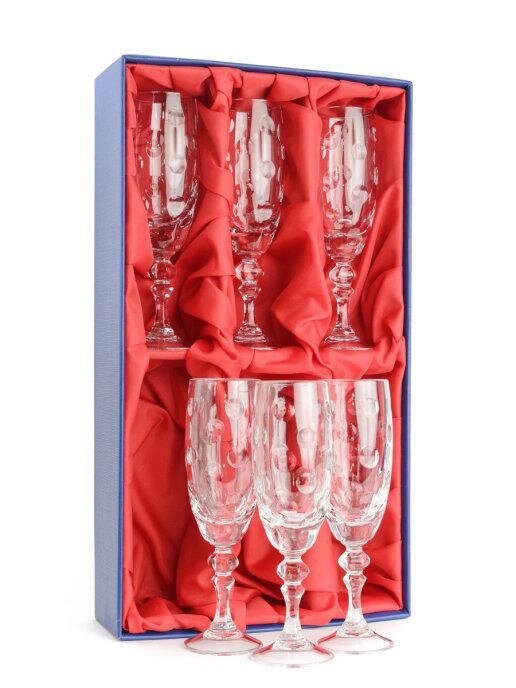 НЕМАН   Фужеры хрустальные для шампанского 200 мл 6 шт от компании Интернет-гипермаркет «MALL24» - фото 1