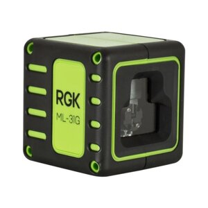 Нивелир лазерный RGK ML-31G, 1/4", 2 луча,2 мм, до 20 м, зеленый лазер